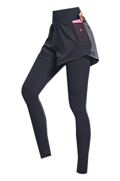 Fitness pants women's high waist fake two-piece running Yoga Pants elastic tight fitting autumn and winter wear quick drying exercise pants  SKSP024 detail view-12